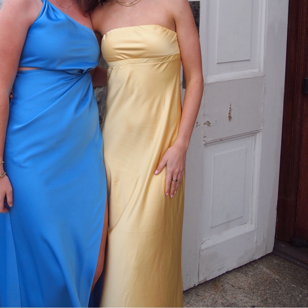 White Fox Long Yellow Formal Maxi Dress